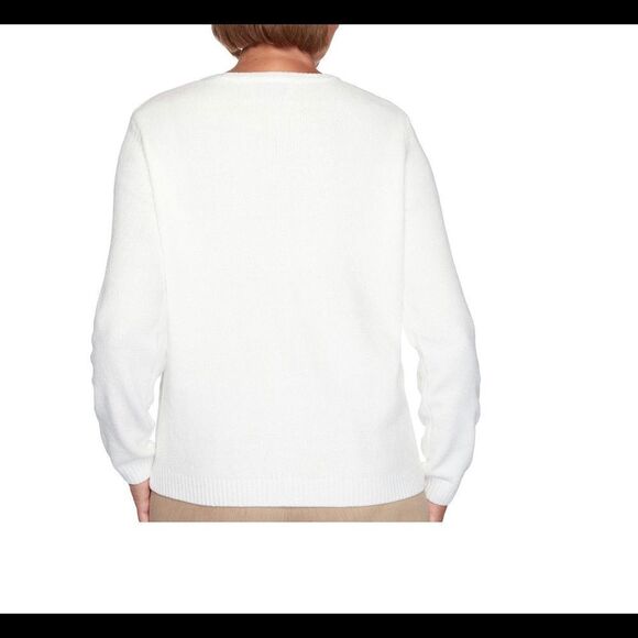 ALFRED DUNNER Women's Glacier Lake Flower Chenille Sweater - Picture 3 of 7